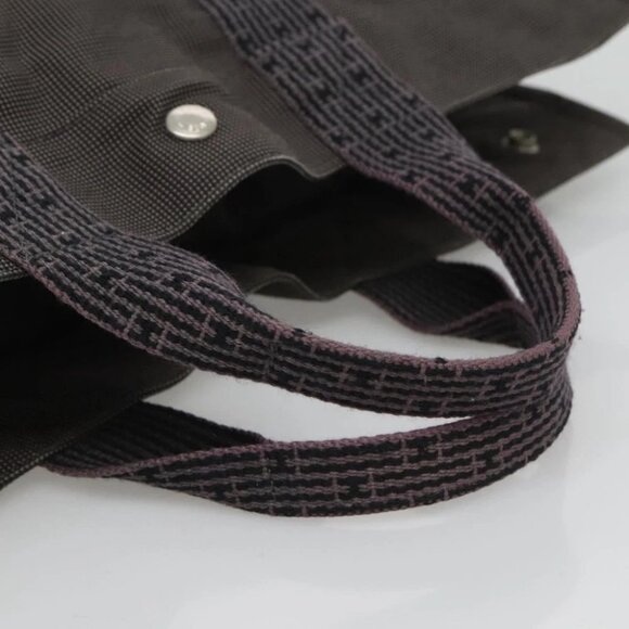HERMES Her Line MM Hand Bag Canvas Gray Auth - Picture 11 of 16